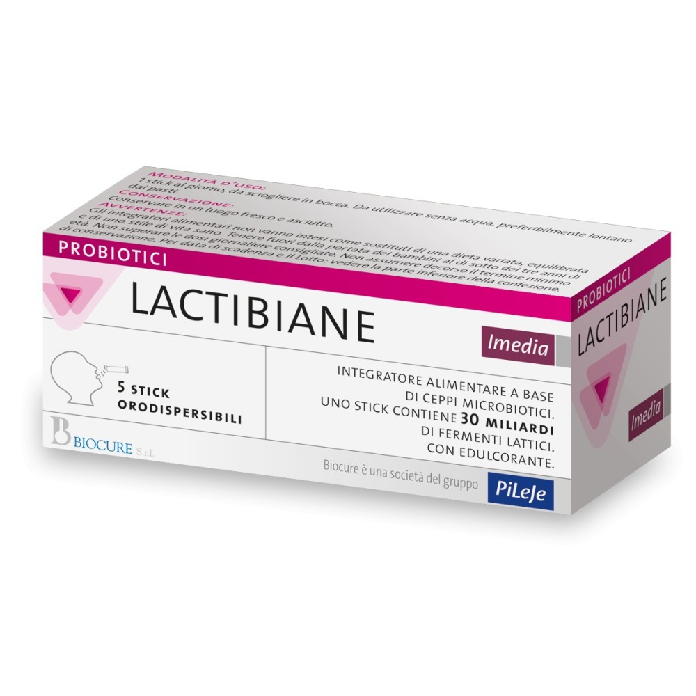 Lactibiane Imedia integratore alimentare 5 stick orodispersibili Biocure