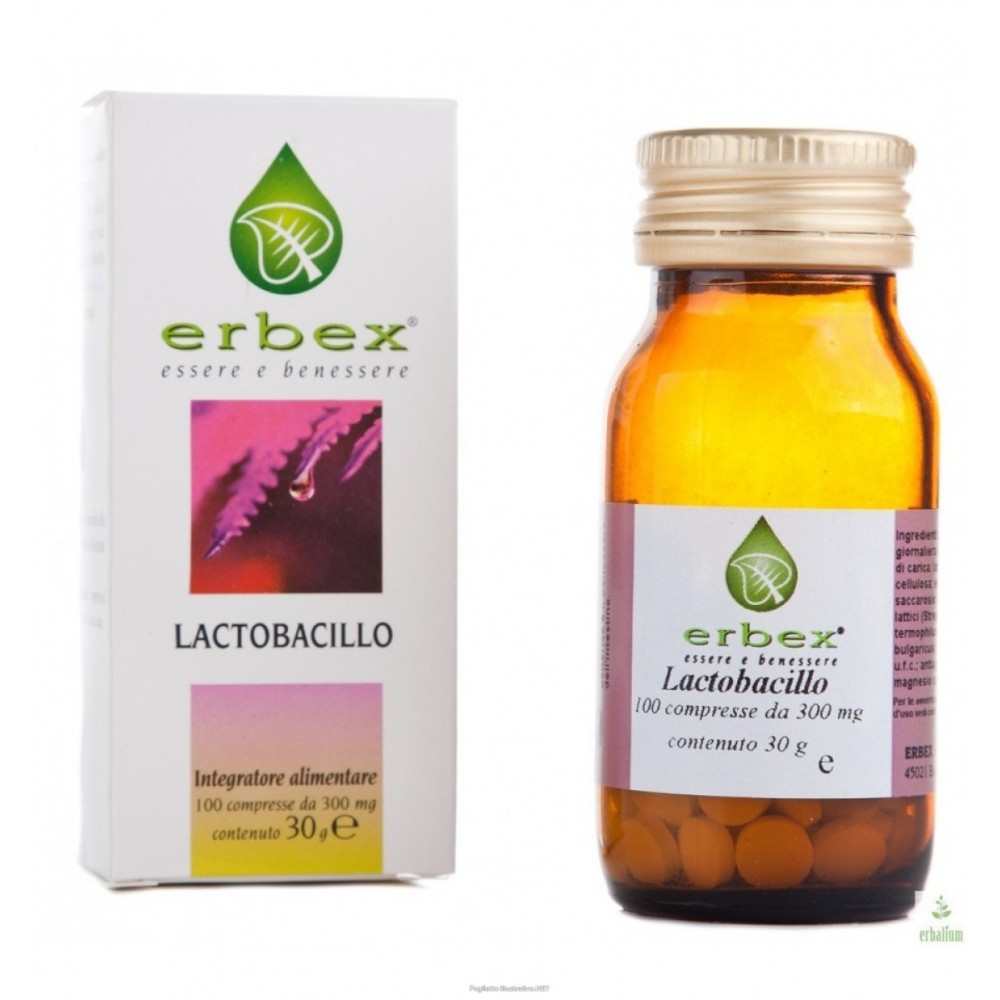 LACTOBACILLO integratore alimentare 100 compresse Erbex