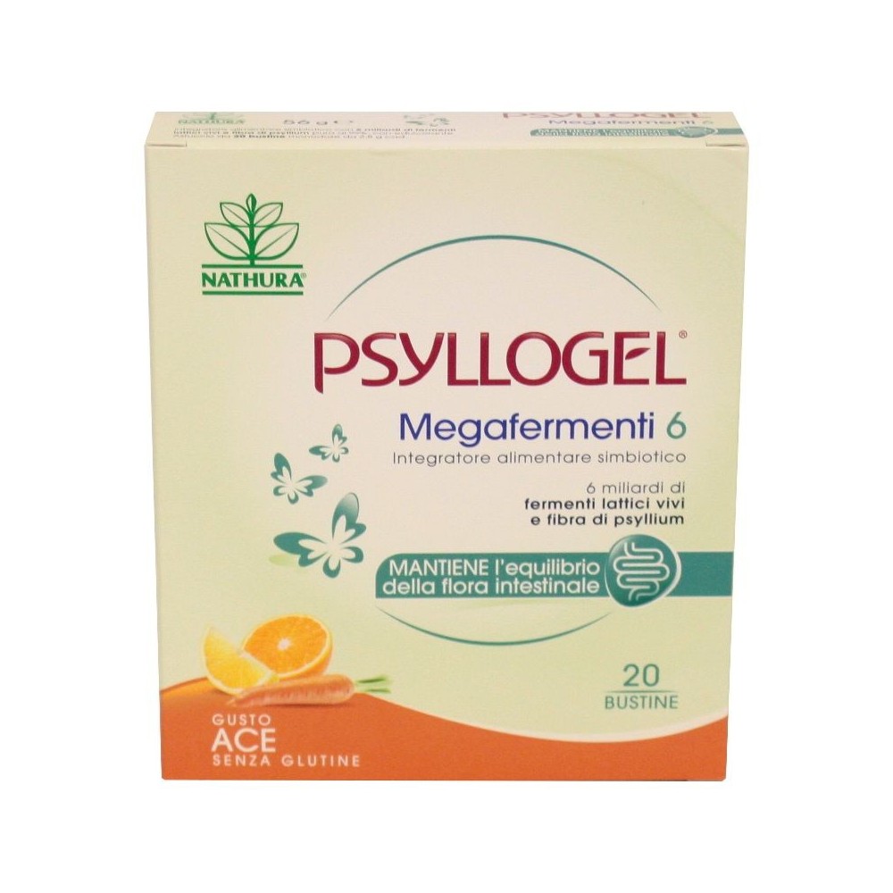 PSYLLOGEL MEGAFERMENTI 6 ACE integratore alimentare 20 bustine Nathura