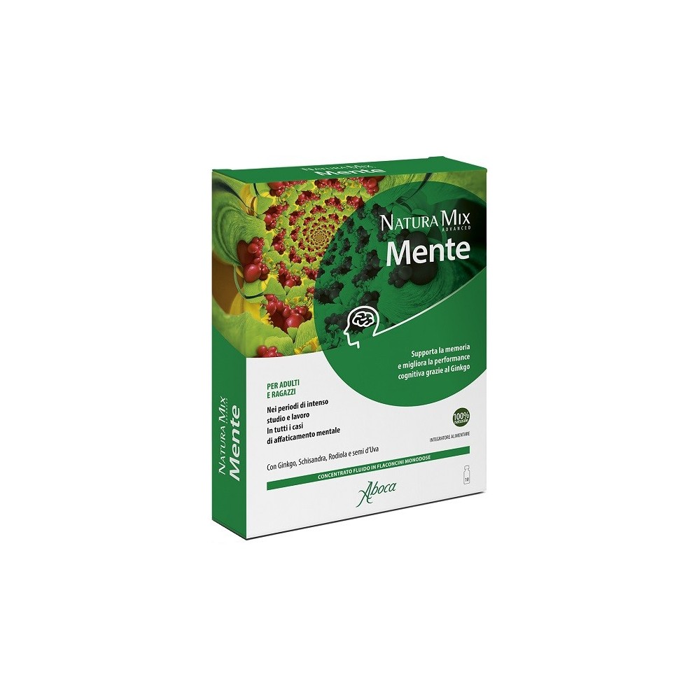 Natura Mix Advanced Mente - Concentrato fluido integratore alimentare 10 flaconcini Aboca