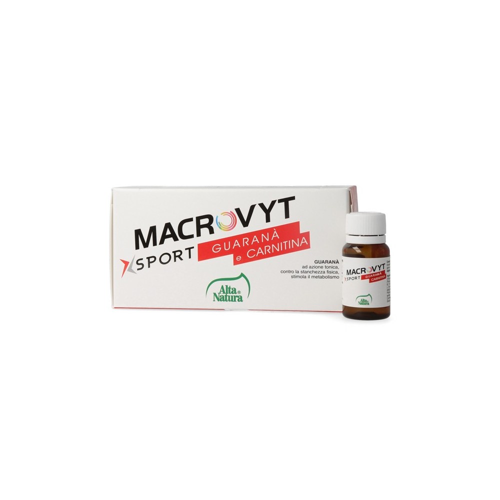 Macrovyt Sport Guaranà & Carnitina 10 flaconcini da 10ml integratore alimentare Alta Natura