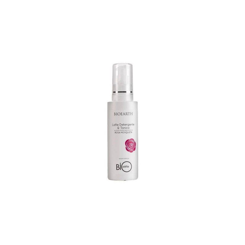 Latte Detergente e Tonico 2 in 1 alla Rosa Mosqueta Bio 200 ml Bioearth