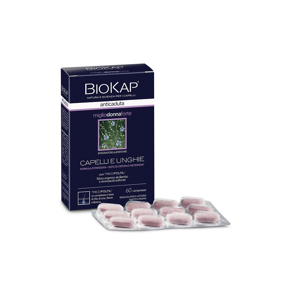 BIOKAP ANTICADUTA MIGLIO DONNA FORTE CON TRICOFOLTIL 60 COMPRESSE