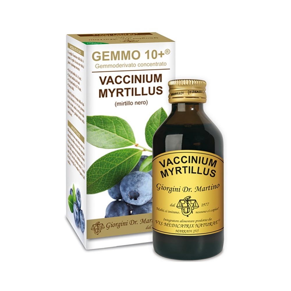 GEMMO 10+ GEMMODERIVATO CONCENTRATO VACCINIUM MYRTILLUS MIRTILLO NERO SENZA ALCOOL 100 ML