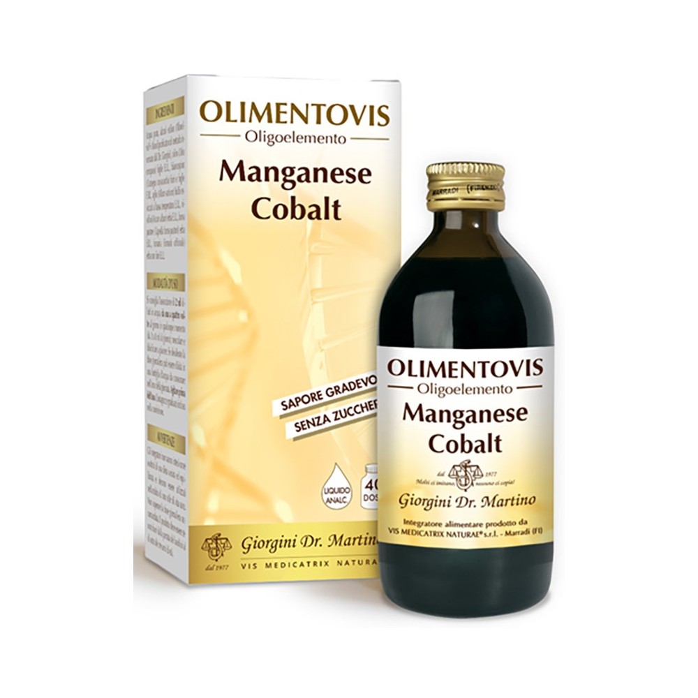 OLIMENTOVIS OLIGOELEMENTO MANGANESE COBALT LIQUIDO ANALCOLICO SENZA ZUCCHERI 200 ML 40 DOSI