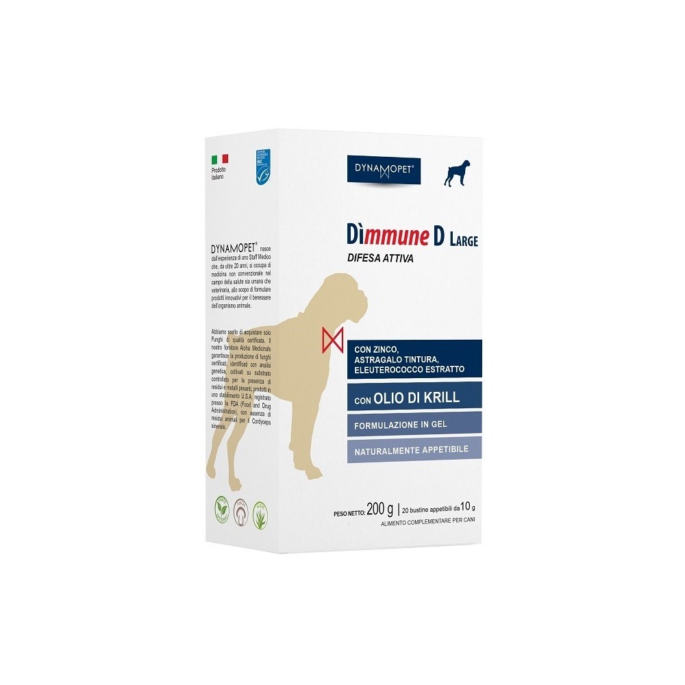 DIMMUNE D LARGE CANI 20 BUSTINE APPETIBILI DA 10 G