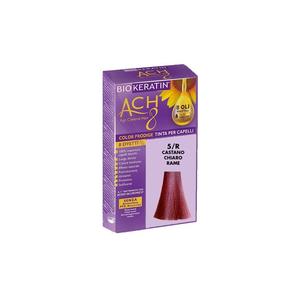 BIOKERATIN ACH8 Tinta per Capelli Castano Chiaro Rame 5/R 200 gr Dietalinea