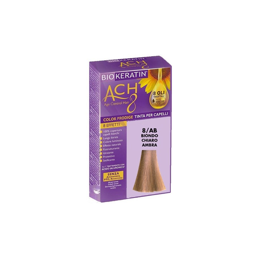 BIOKERATIN ACH8 Tinta per Capelli Biondo Chiaro Ambra 8/AB 200 gr Dietalinea