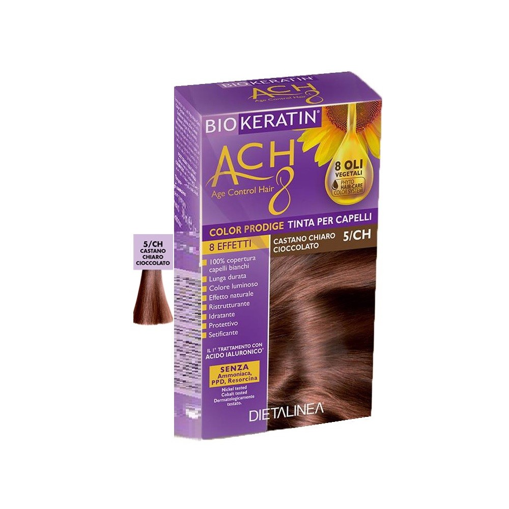 BIOKERATIN ACH8 Tinta per Capelli Castano Chiaro Cioccolato 5/CH 200 gr Dietalinea