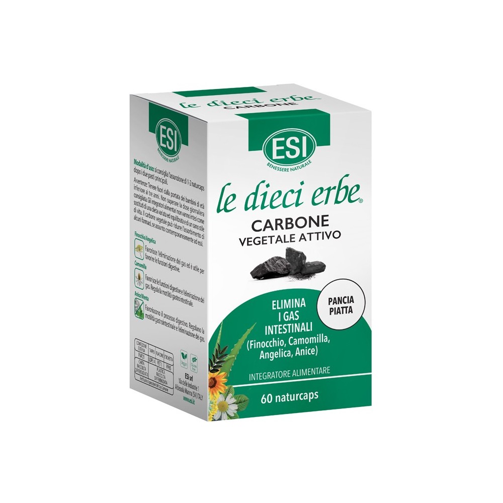 ESI LE DIECI ERBE CARBONE VEGETALE ATTIVO 60 NATURCAPS