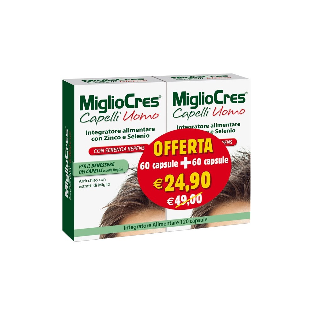 MIGLIOCRES CAPELLI UOMO 60+60 CAPSULE PROMO