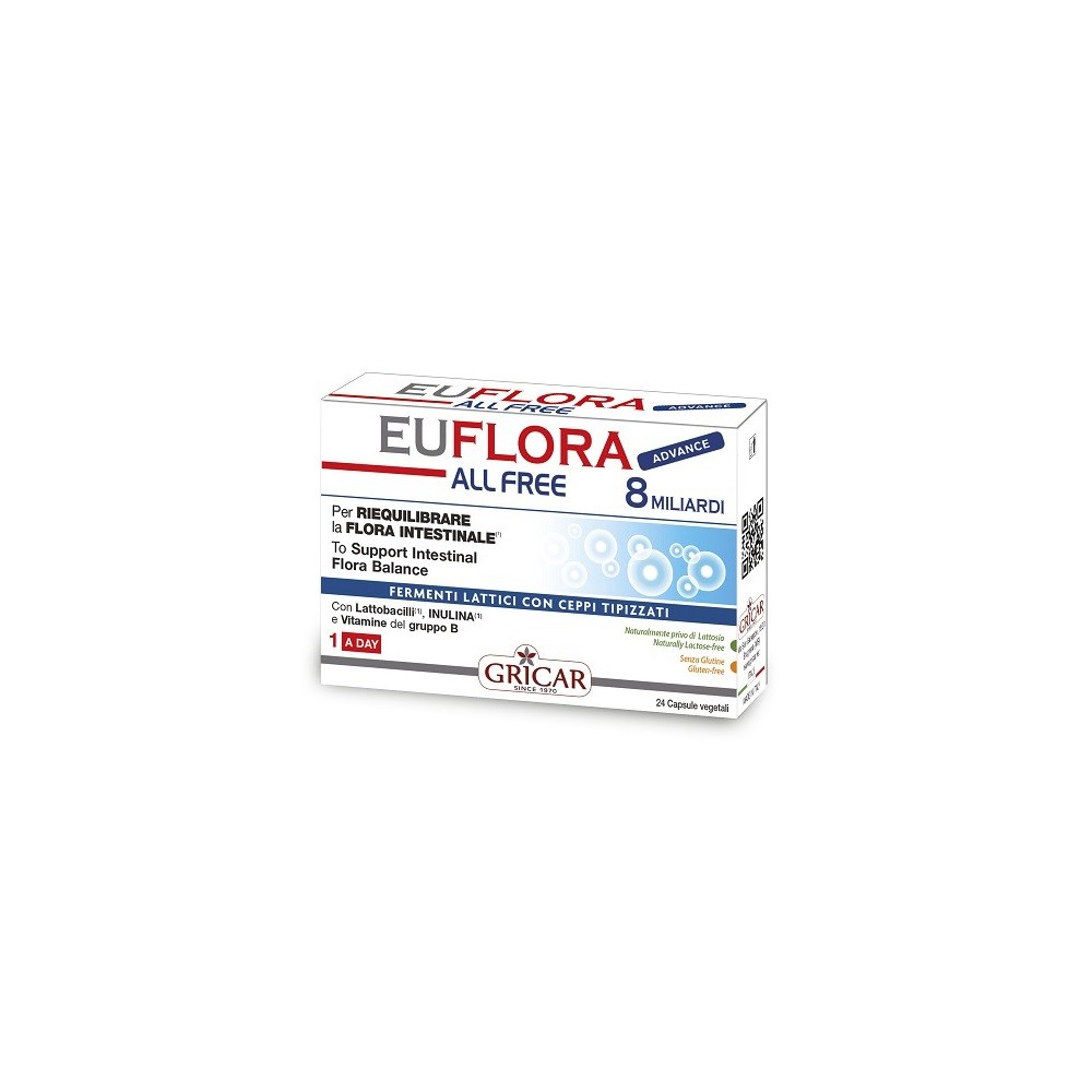 EUFLORA 8 MILIARDI ADVANCE ALL FREE integratore alimentare 24 capsule Gricar