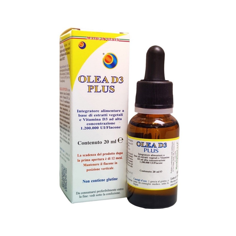 Olea D3 Plus 20 ml gocce Herboplanet Integratore alimentare