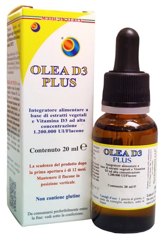 Olea D3 Plus 20 ml gocce Herboplanet Integratore alimentare - Foto 1 di 1