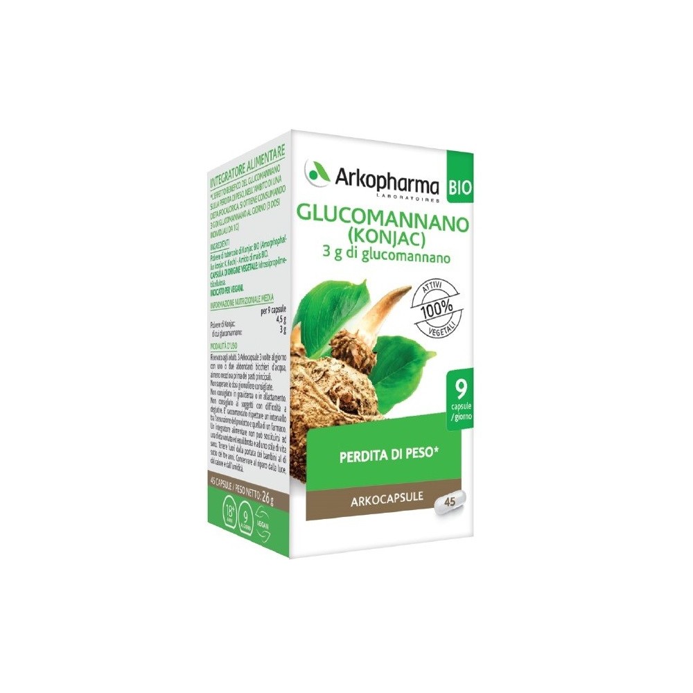 ARKOCAPSULE® GLUCOMANNANO BIO integratore alimentare 45 capsule Arkopharma