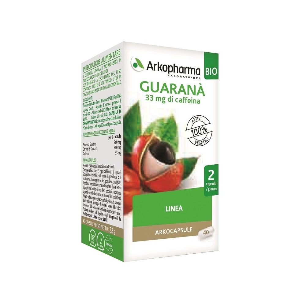 ARKOCAPSULE® GUARANÀ BIO integratore alimentare 40 capsule Arkopharma