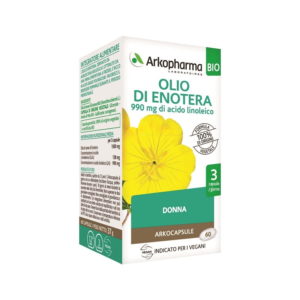 ARKOCAPSULE® OLIO DI ENOTERA integratore alimentare 60 capsule Arkopharma