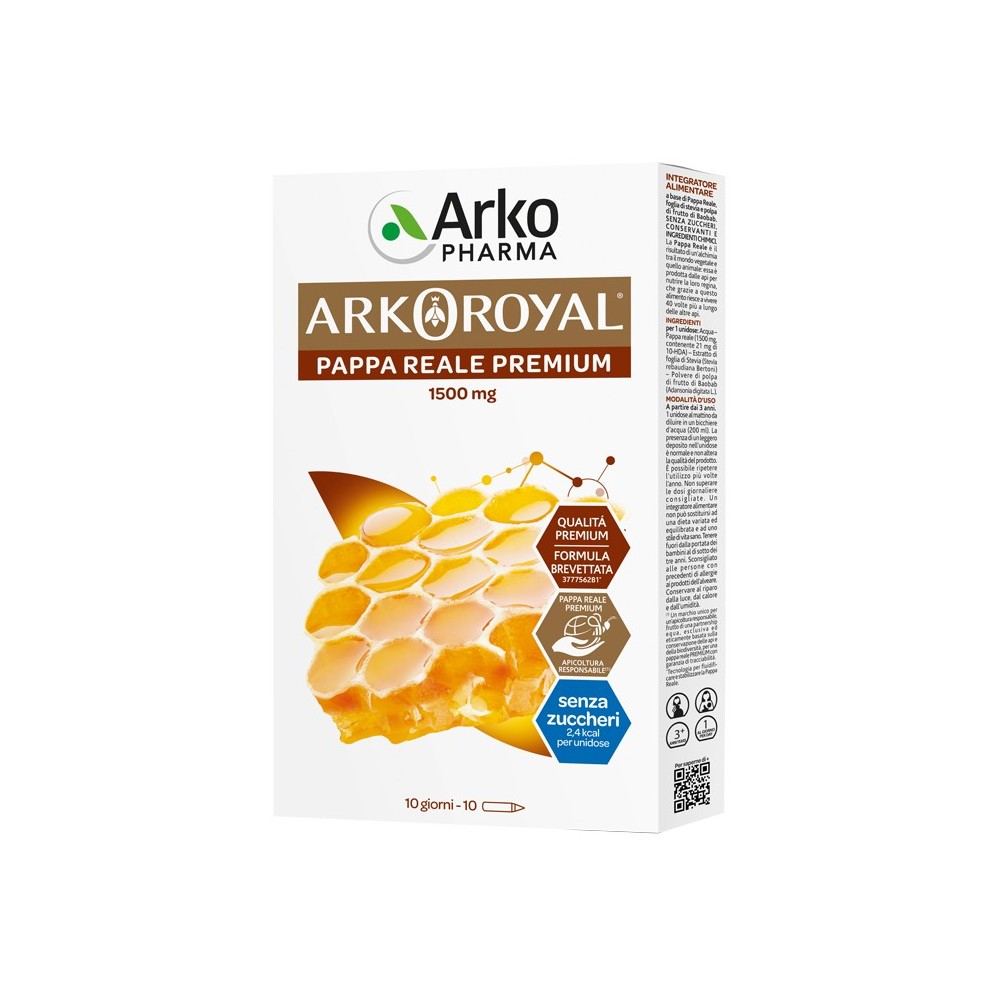 ARKOROYAL® PAPPA REALE BIO 1500 MG integratore alimentare 10 fiale Arkopharma