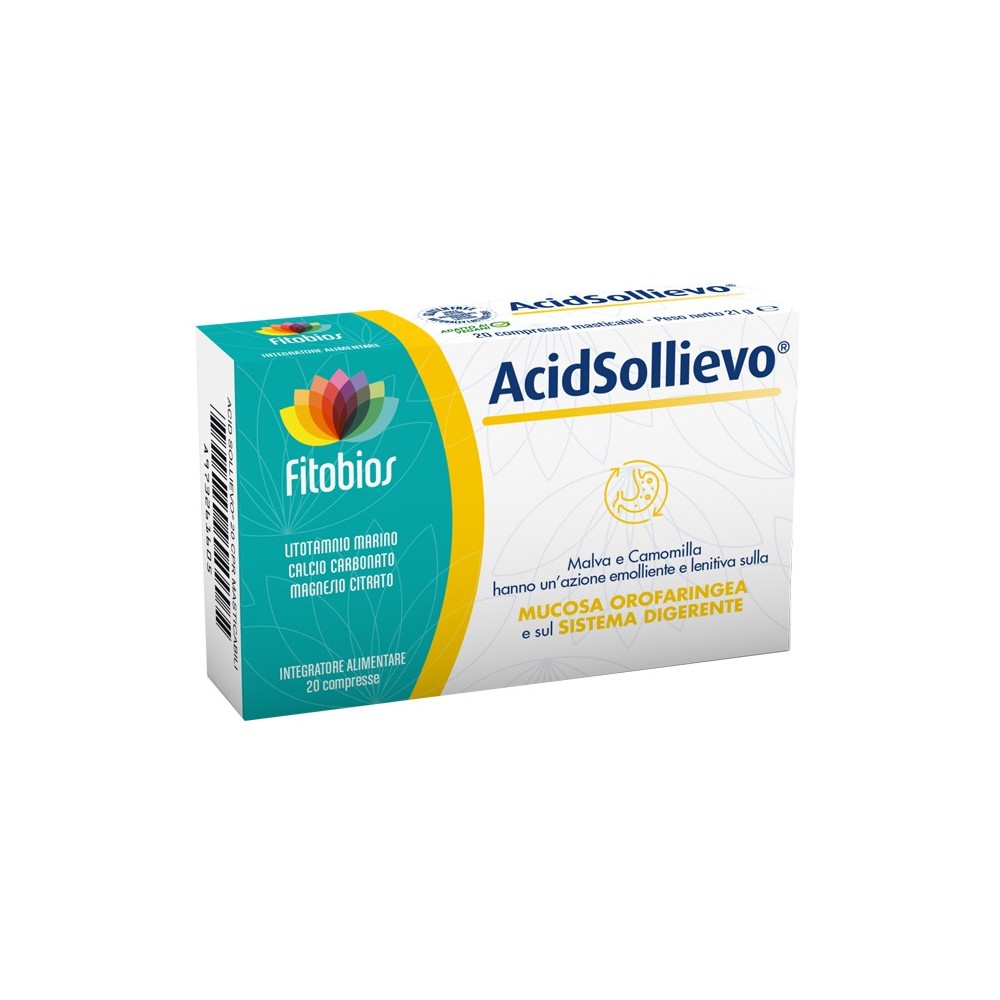 ACID SOLLIEVO integratore alimentare 20 compresse Fitobios