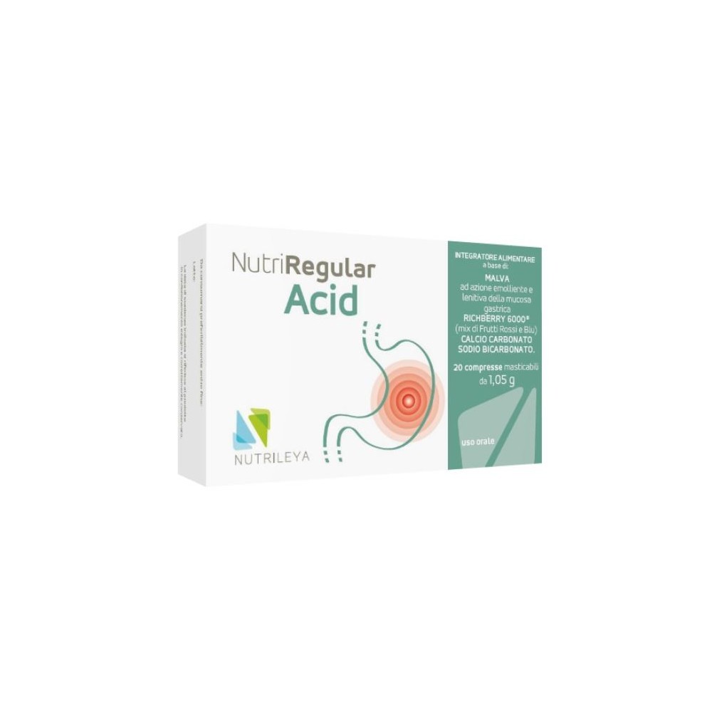 NUTRIREGULAR ACID integratore alimentare 20 compresse masticabili Nutrileya