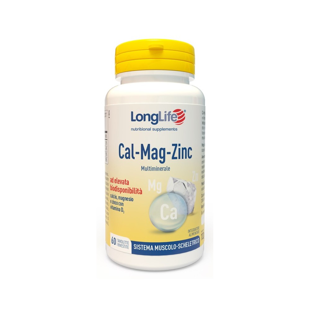 CAL-MAG-ZINC integratore alimentare 60 tavolette Long Life