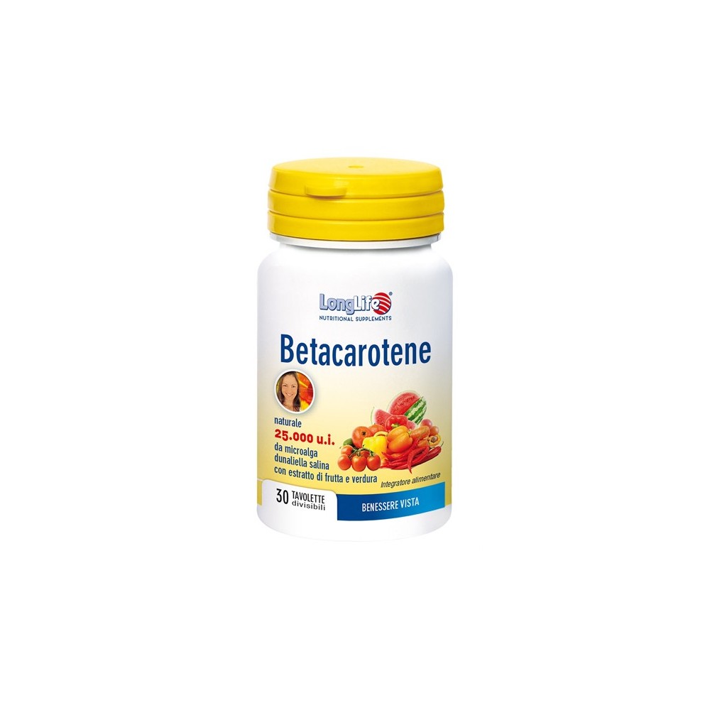 LONGLIFE BETACAROTENE TITOLAZIONE 25000 30 TAVOLETTE RIVESTITE