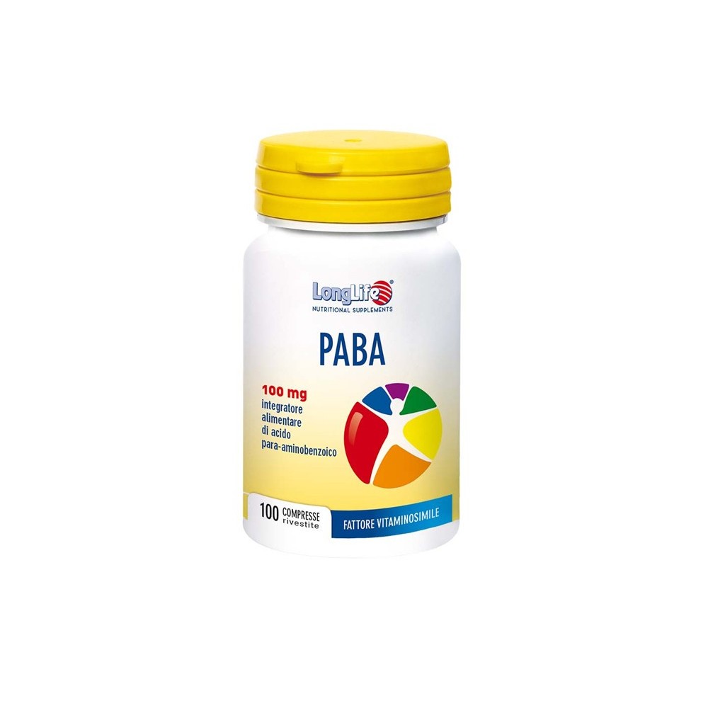 PABA integratore alimentare 100 compresse Long Life