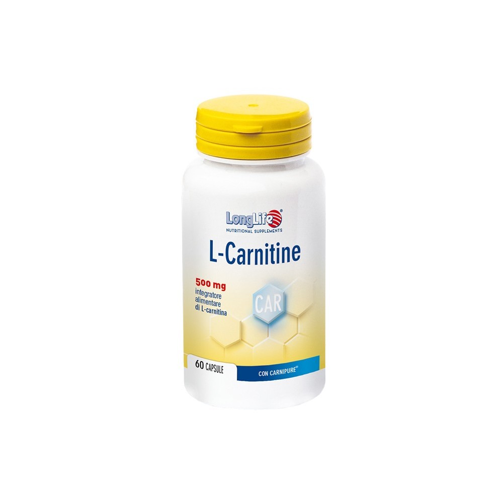 L - CARNITINE 500 Mg integratore alimentare 60 capsule Long Life