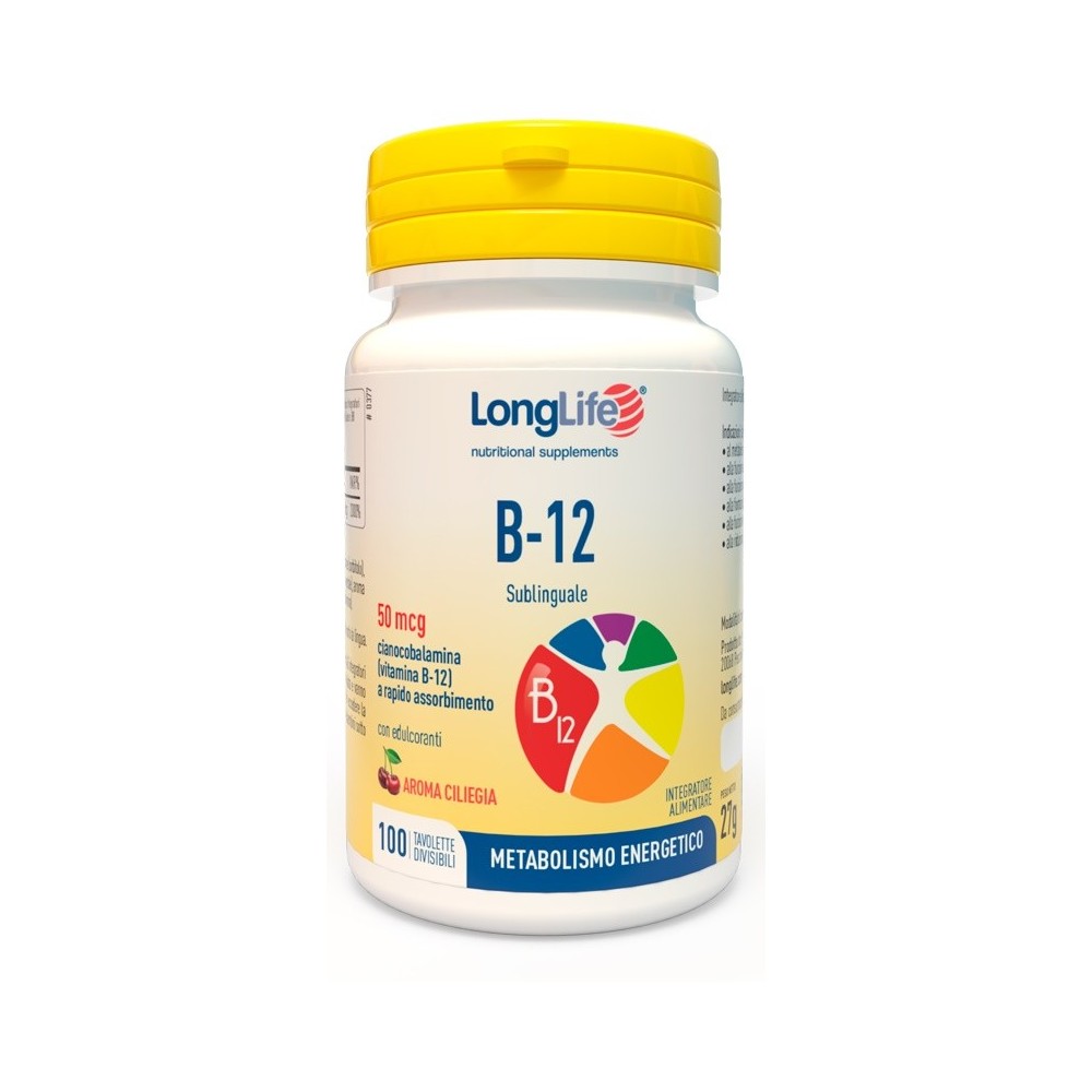 B 12 50 Mcg integratore alimentare 100 compresse Long Life