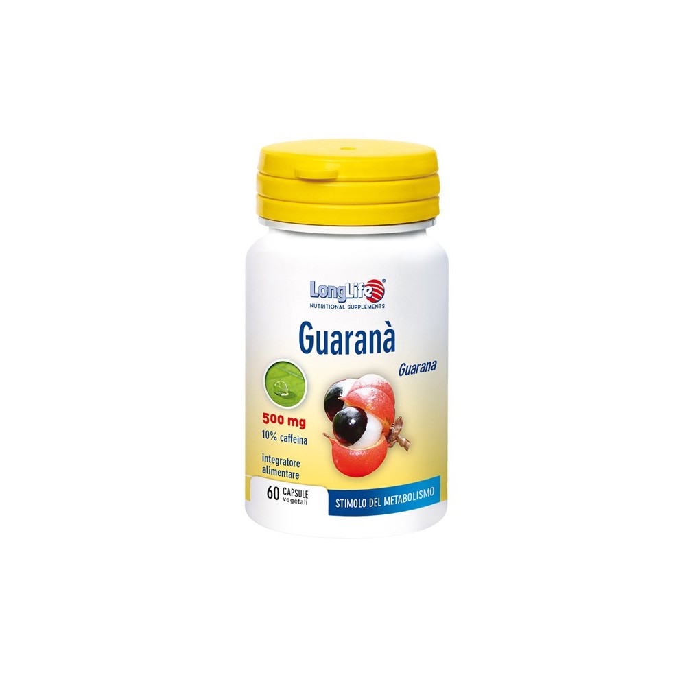 GUARANA' integratore alimentare 60 capsule vegetali Long Life