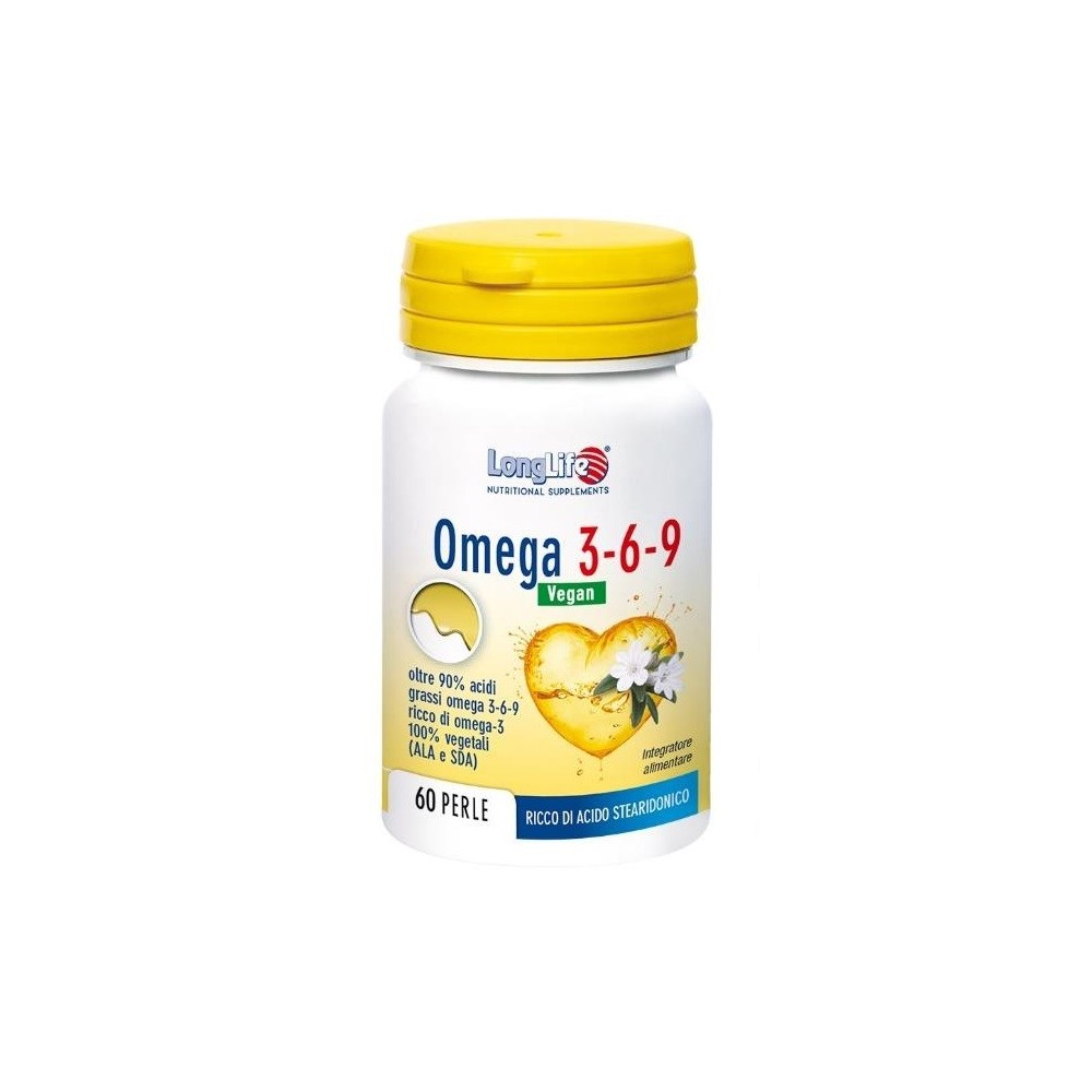 OMEGA 3 6 9 VEGAN integratore alimentare 60 perle Long Life