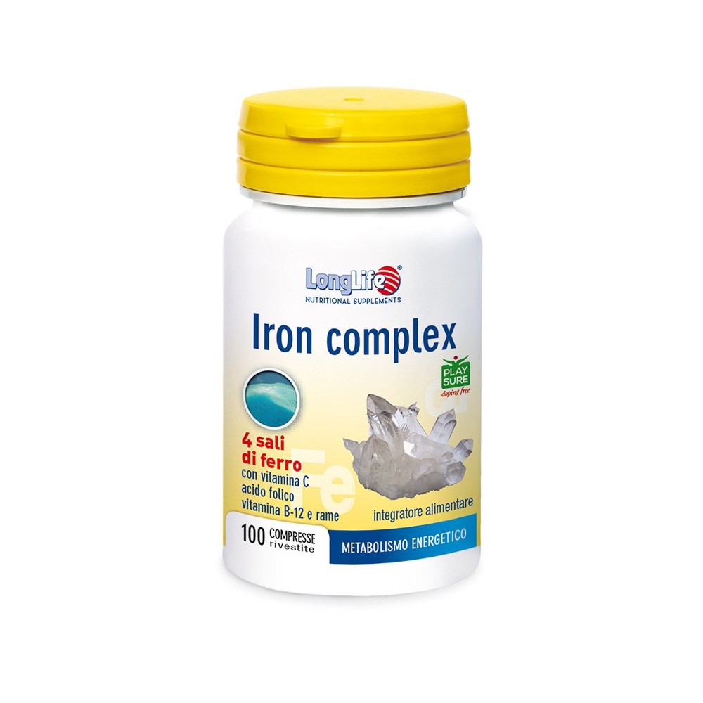 IRON COMPLEX integratore alimentare 100 compresse Long Life