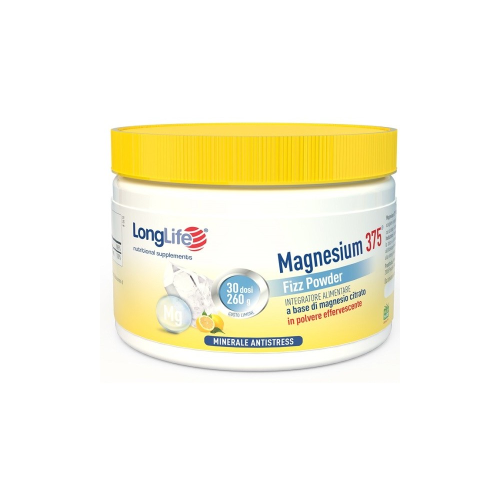 MAGNESIUM FIZZ POWDER 375 Mg integratore alimentare in polvere effervescente 260 g Long Life