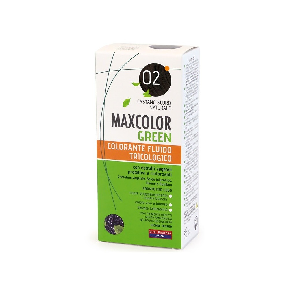 MAXCOLOR GREEN 02 CASTANO SCURO NATURALE 75 ML + BALSAMO 15 ML