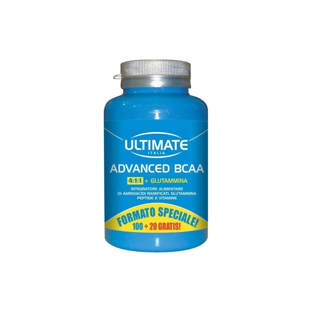 ADVANCED BCAA integratore alimentare 100 + 20 compresse Ultimate Italia