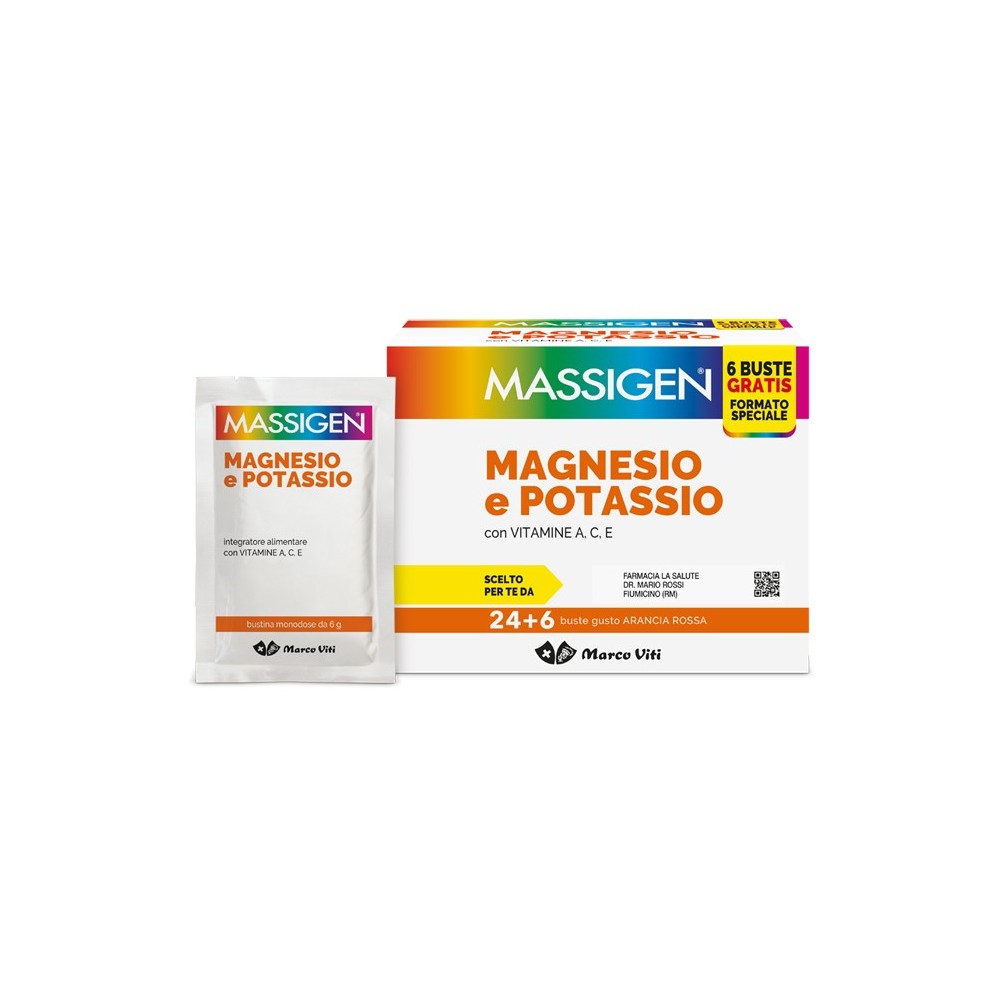 MASSIGEN MAGNESIO POTASSIO 24 BUSTINE + 6 BUSTINE