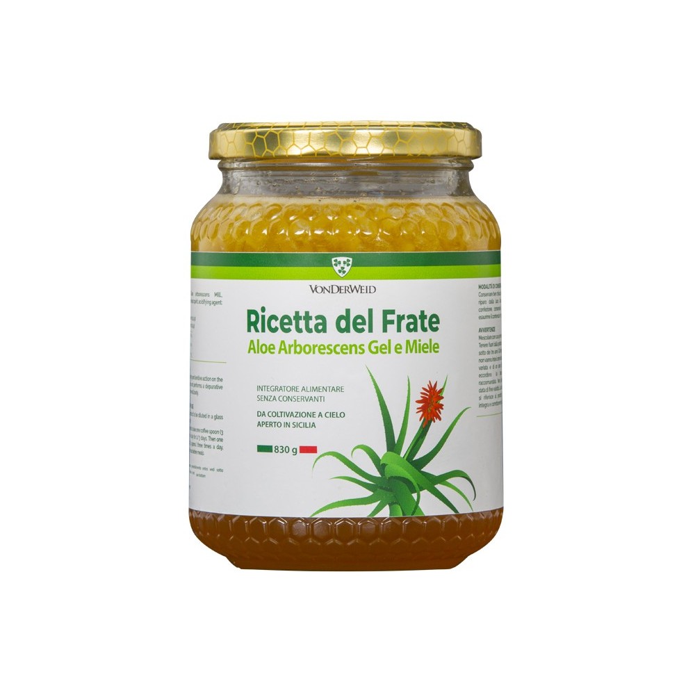 VONDERWEID RICETTA DEL FRATE ALOE ARBORESCENS FOGLIA INTERA E MIELE BIO 830 G