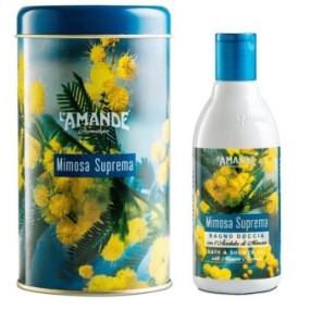 L'AMANDE MIMOSA SUPREMA BOITE METALLICA CILINDRICA BAGNODOCCIA 250 ML