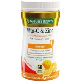 VITA C e ZINC integratore alimentare 60 gommose masticabili Nature's Bounty