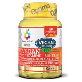 COLOURS OF LIFE VEGAN 12 VITAMINE + 3 MINERALI 60 COMPRESSE