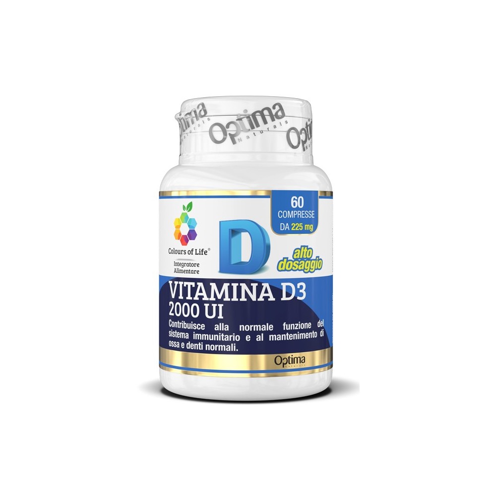 Optima Naturals Vitamina D3 2000 ui 60 cpr Integratore Alimentare