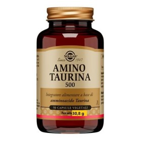 AMINO TAURINA 500 integratore alimentare 50 capsule vegetali Solgar