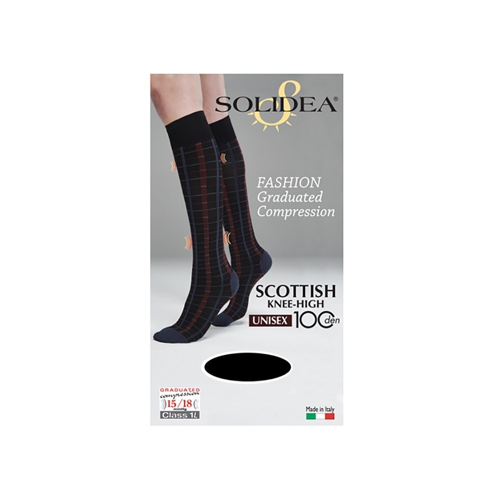 SCOTTISH KNEE-HIGH 100 UNISEX GAMBALETTO FANTASIA NERO S