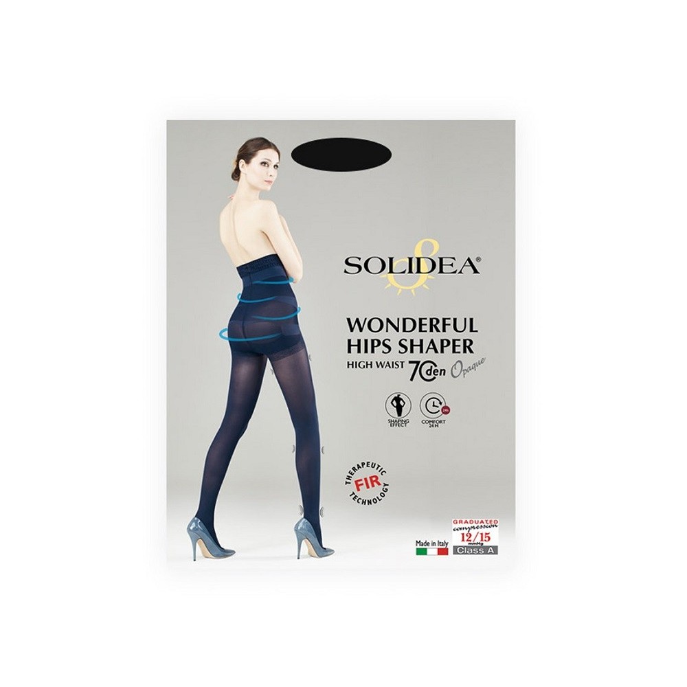 WONDERFUL HIPS SHAPER HIGH WAIST 70 OPAQUE COLLANT VITA ALTA NERO 1-S